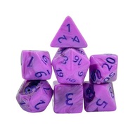 7 kusov Polyhedrálne kocky Viacstranné hry s kockami Kocky na hod tmavo fialové