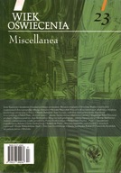 WIEK OŚWIECENIA MISCELLANEA - NR 23 2007