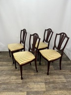 Komplet krzeseł Gustawiańskich mahoń lata 60/70-te na sprężynach