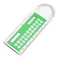 Mini kalkulator słoneczny z przezroczystą linijką i lupą