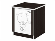 Detský nočný stolík BOO biely-hnedý medvedík