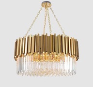 Żyrandol Kryształowy Złoty Glamour Lampa Wisząca