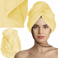 ŻÓŁTY RĘCZNIK WELUROWY DO WŁOSÓW TURBAN