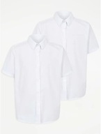 GEORGE biała koszula 110-116 5-6 regular fit krótki rękaw elegancka koszula
