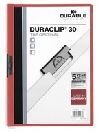 Skoroszyt zaciskowy A4 na klips Durable Duraclip do 30 kartek - czerwony