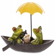 Figurka żaby żabki para łódka romantyczna podróż