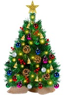 Mini vianočný stromček s 50 dekoráciami 60CM