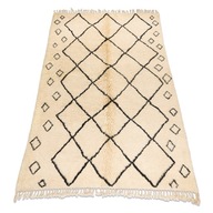 Dywan Beni Mrirt berberyjski ręcznie tkany Maroka Romby TRELLIS 160x260 cm