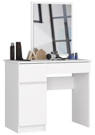 Kozmetický toaletný stolík 90cm biely ľavý P-2/SL 50x60 AKD