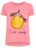 NAME IT t-shirt dziewczęcy 86 koszulka LOVE ORANGE