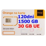 Starter Internet Mobilny na kartę Orange Free 1500 GB 120 dni 30GB UE 4G 5G