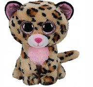 BEANIE BOOS BRĄZOWY/RÓŻOWY LEOPARD LIVVIE, 24 CM -