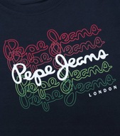 Pepe Jeans NH4 knx GRANATOWA BLUZKA Z DŁUGIM RĘKAWEM LOGO 164