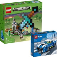 LEGO Minecraft 21244 Bastion miecza + Radiowóz City 60312