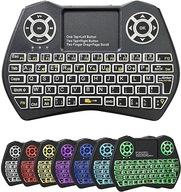 WEILY Mini Klawiatura Bezprzewodowa Podświetlenie RGB AZERTY do TV konsoli