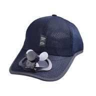 Letnia czapka z daszkiem chłodząca z wentylatorem i ładowaniem USB Oddychająca osłona przeciwsłoneczna Ciemnoniebieska
