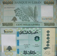 Banknot 100000 livres 2023 ( Liban )