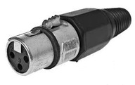 Gniazdo XLR mikrofonowe 3pin na kabel CZARNE(0720)