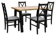 styl industrial,stół z metalowymi nogami + krzesła