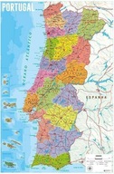 Mapa Portugalska - plagát