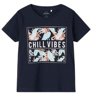 NAME IT t-shirt chłopięcy 110 koszulka CHILL VIBES