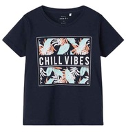 NAME IT t-shirt chłopięcy 80 koszulka CHILL VIBES