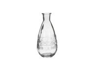 Priehľadná sklenená váza fľaša svietnik vz.1