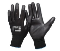 Polyesterové rukavice potiahnuté polyuretánom Procera X-TOUCH PU B čierna - 9