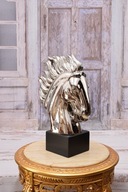 Moderná figúrka - Hlava koňa Konská hlava - Keramika Strieborná