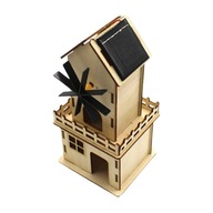 Zestaw modeli do składania wiatraka słonecznego Dom DIY Drewniana zabawka edukacyjna Nauka StyleA