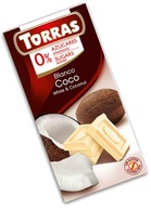 Biela čokoláda s kokosovým kokosom bez cukru