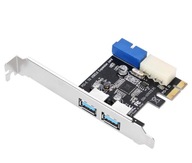 Kontroler adapter pci-e 2x usb 3.0 19 pin molex 4pin