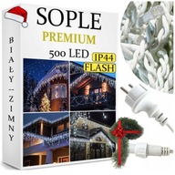 SOPLE FLASH 500 LED BIAŁE ZIMNE ZEWNĘTRZNE STAŁE KURTYNA LAMPKI