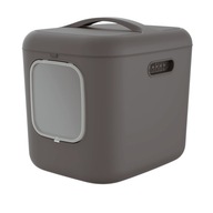 Veľká uzavretá toaleta pre mačky BIALA XL šedá Rotho