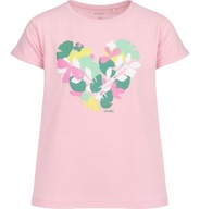 T-shirt Koszulka dziewczęca dziecięca Bawełna 140 różowy kwiaty serce Endo