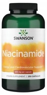 Swanson Niacín 250mg Amid kyseliny nikotínovej Vitamín B3 PP Únava