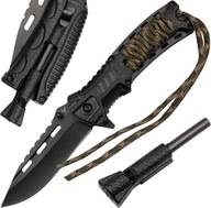 HASTAA 2 PRO SURVIVAL Mocny NÓŻ SPRĘŻYNOWY gwizdek krzesiwo linka paracord