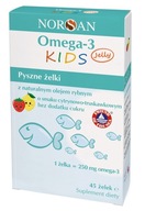 Norsan Omega-3 Kids Jelly 45 ks. citrónová, jahodová. Detské želé