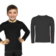 Blúzka detské tričko dlhý rukáv detská čierna bavlnená PL 98