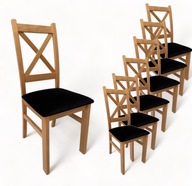 8x Čalúnená stolička Krížik Dub Craft + čierna