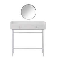 Biely toaletný stolík so zrkadlom a zásuvkami 95 x 40 x 93 cm