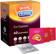 Durex FUN explosion set Stimulačné kondómy Tenké MIX 40 ks