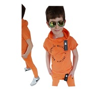Bluza krótki rękaw Despacito dekatyzowana orange 98