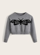 SHEIN SWETER DZIECIĘCY SZARY Z WZOREM 110 V4F