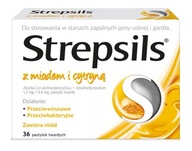 Strepsils z miodem i cytryną na gardło 36 pastylek