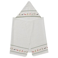 IKEA DROMSLOTT Ręcznik dziecięcy z kapturem szczeniaki/biały 60x125 cm