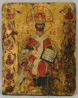 Ok1800 Stara rosyjska ikona Jezus Najwyższy Kapłan