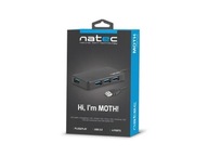 Hub NATEC Moth NHU1342 (4x USB 3.0; čierna farba)