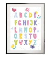 Plagát grafika pre deti A3 farebná abeceda