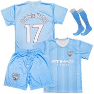 KOMPLET PIŁKARSKI DE BRUYNE MANCHESTER CITY + GETRY 128 cm STRÓJ SPORTOWY